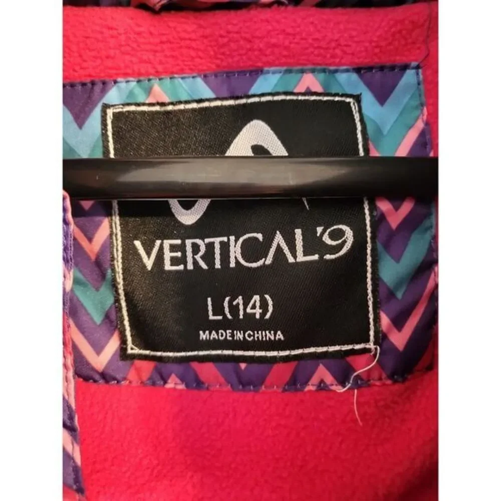 Vertical9 Girls Colorful Chevron Pattern‎ Zip-Up Vest Size L 14